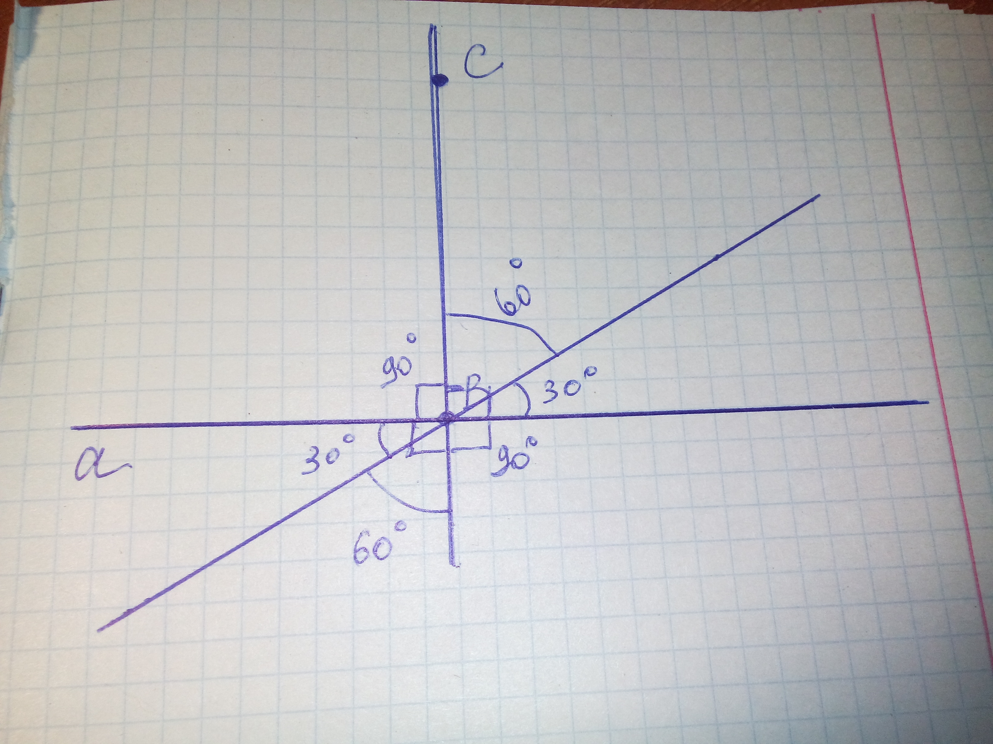 Через точку а проведите прямую а1. Отметь точку под углом 90-а. Отметьте точку под углом 270+a. Отметьте точку под углом 180+в. Отметь точку под углом 180+b.